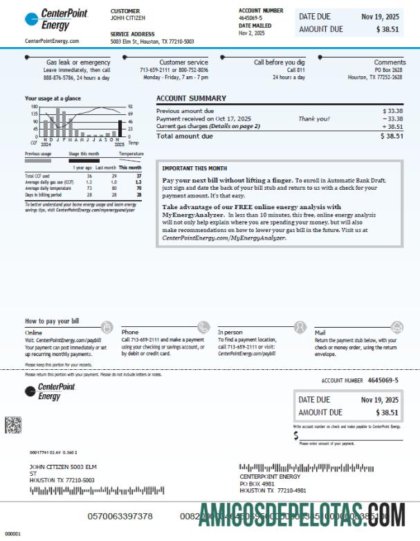 realista Modelo de conta de serviços públicos de energia do ponto central dos EUA em formatos Word e PDF